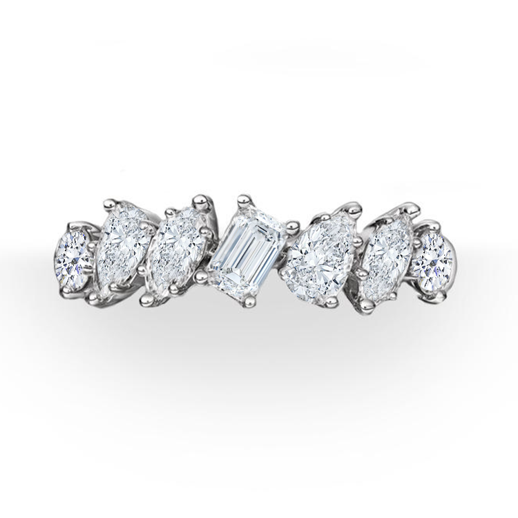 Mixed Diamond Half Band Eternity Ring - Armans Fine Jewellery