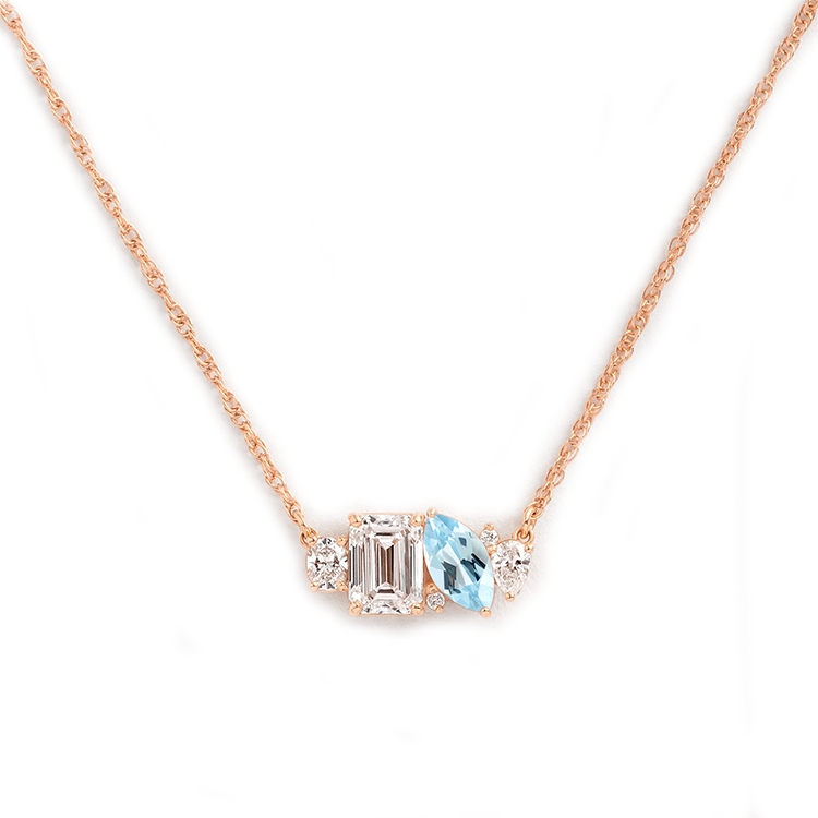 Mixed Shape Cluster Necklace - Armans Fine Jewellery