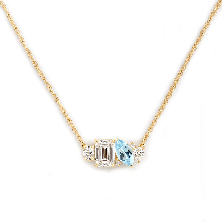 Mixed Shape Cluster Necklace - Armans Fine Jewellery