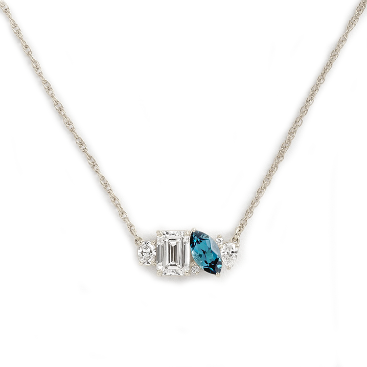 Mixed Shape Cluster Necklace - Armans Fine Jewellery