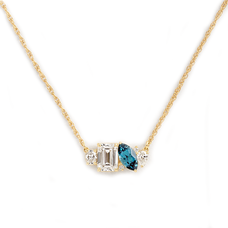 Mixed Shape Cluster Necklace - Armans Fine Jewellery