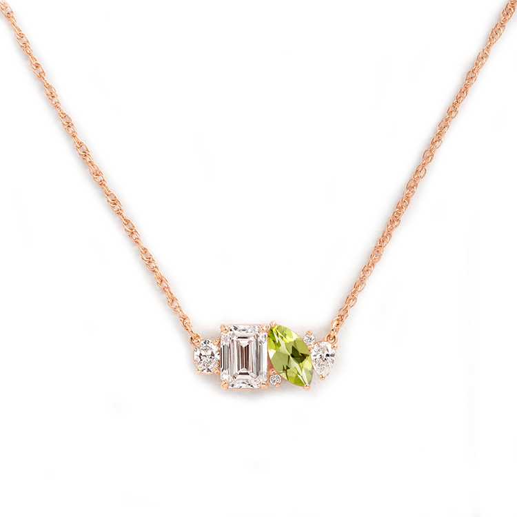 Mixed Shape Cluster Necklace - Armans Fine Jewellery