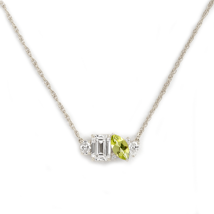Mixed Shape Cluster Necklace - Armans Fine Jewellery
