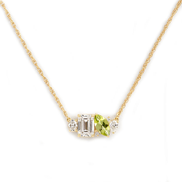 Mixed Shape Cluster Necklace - Armans Fine Jewellery