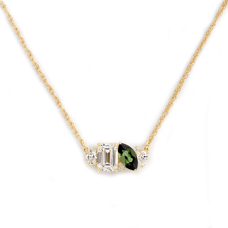 Mixed Shape Cluster Necklace - Armans Fine Jewellery