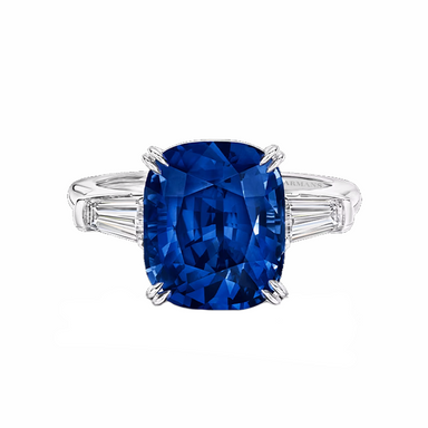 Monterey Lab Grown Blue Sapphire Trilogy Engagement Ring - Armans Fine Jewellery