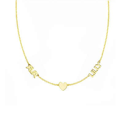 Gold Multi-Name Heart Necklace - Armans Fine Jewellery