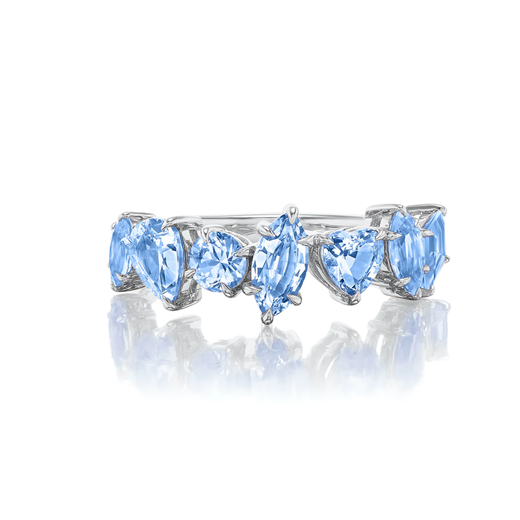 Aquamarine and sapphire deals eternity ring