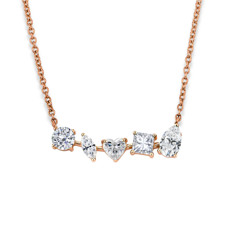 Multi-Shaped Diamond Bar Necklace - Armans Fine Jewellery