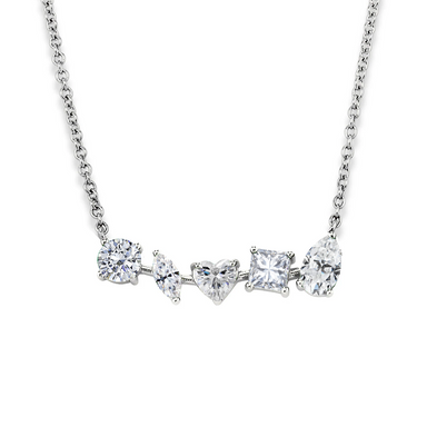 Multi-Shaped Diamond Bar Necklace - Armans Fine Jewellery