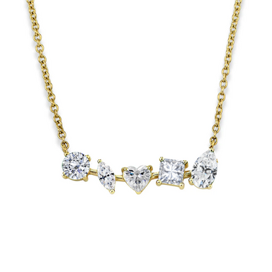 Multi-Shaped Diamond Bar Necklace - Armans Fine Jewellery