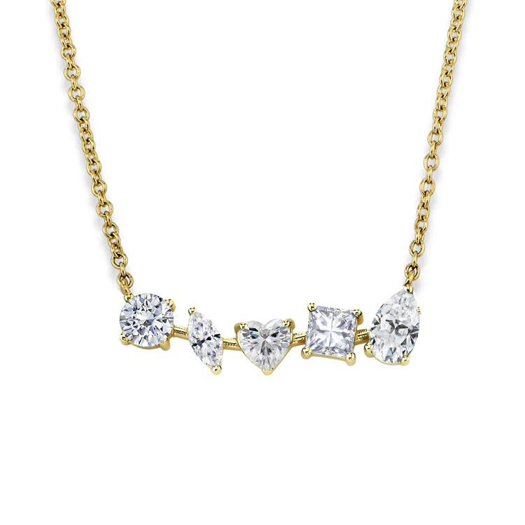Multi-Shaped Diamond Bar Necklace - Armans Fine Jewellery