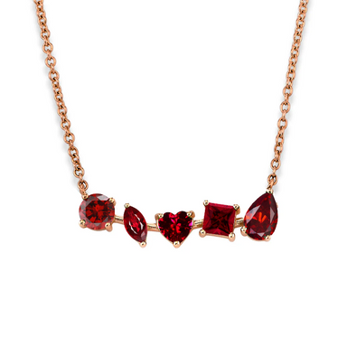 Multi-Shaped Ruby Bar Necklace - Armans Fine Jewellery