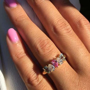 Multi-Stone Pear Half Band - Armans Fine Jewellery