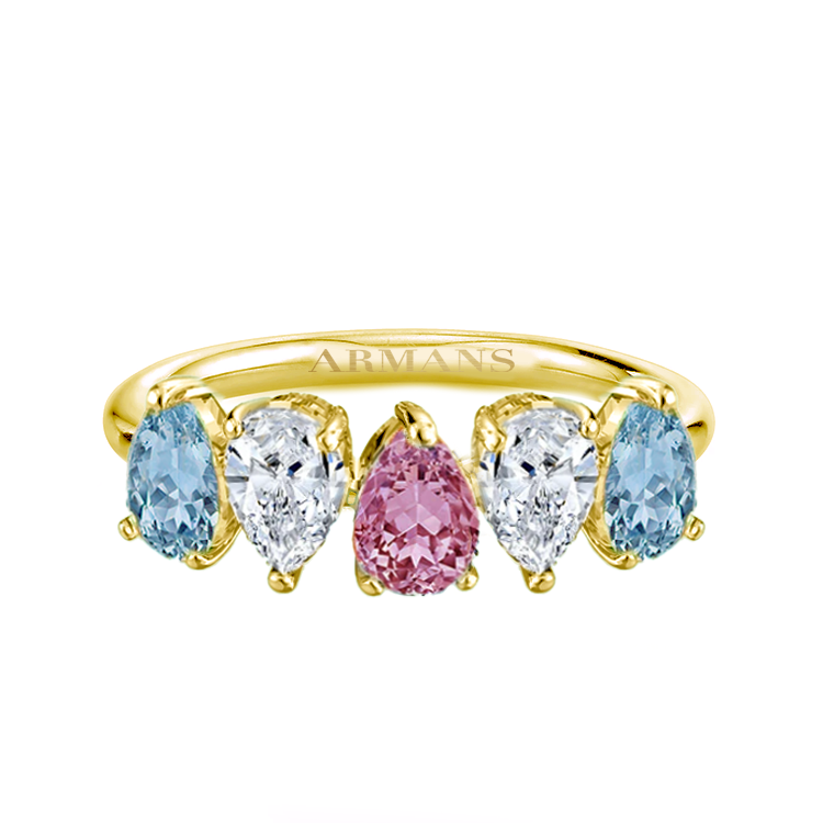 Multi-Stone Pear Half Band - Armans Fine Jewellery