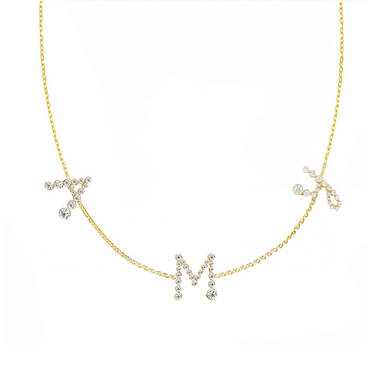 Multi Bubble Diamond Initial Necklace - Armans Fine Jewellery