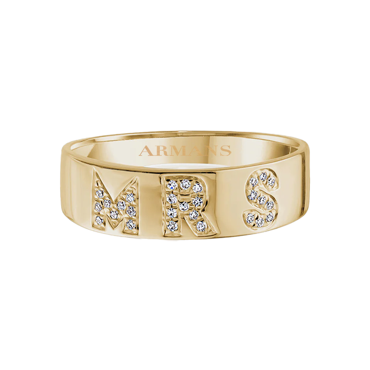 Multi Diamond Initial Band - Armans Fine Jewellery