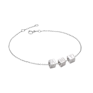 Multi Solid Gold Initial Block Charm Bracelet - Armans Fine Jewellery