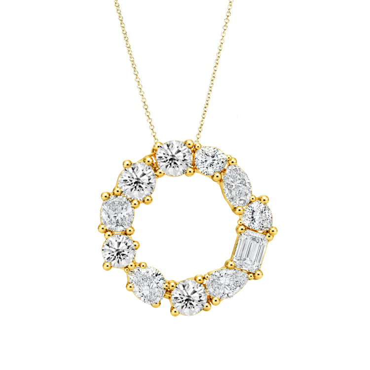 Multi Diamond Initial Necklace