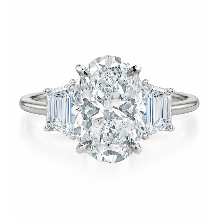 Ottilie Oval Trapezoid Diamond Engagement Ring
