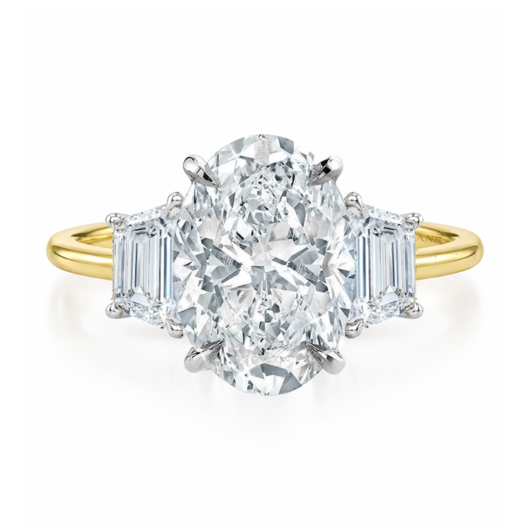 Ottilie Oval Trapezoid Lab Grown Diamond Engagement Ring