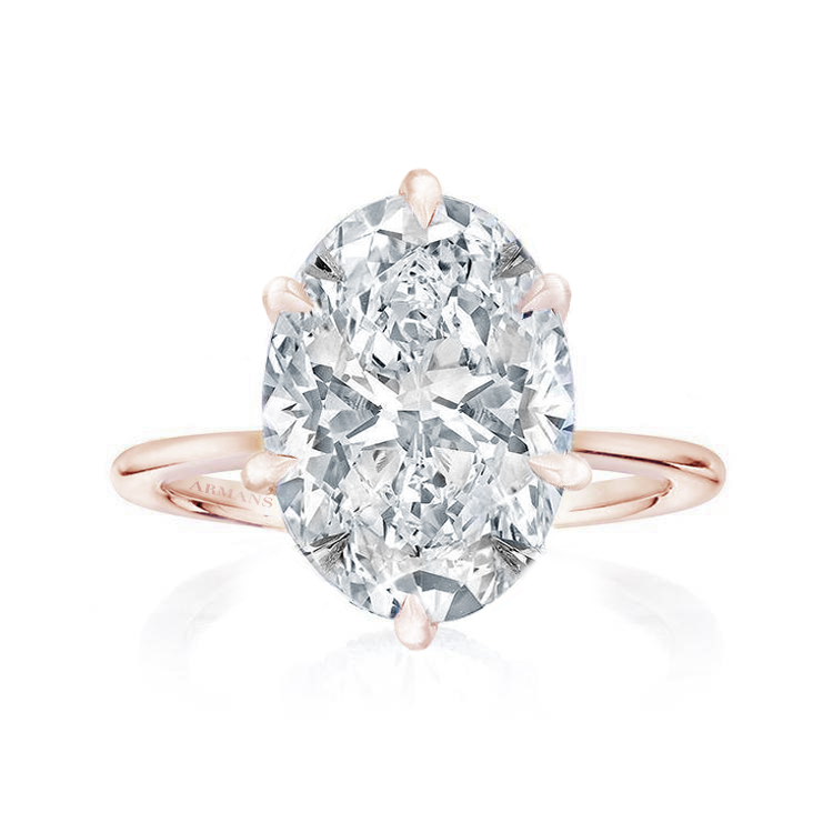 Oval Madison 6 Claw Lab Grown Engagement Ring - Armans Fine Jewellery