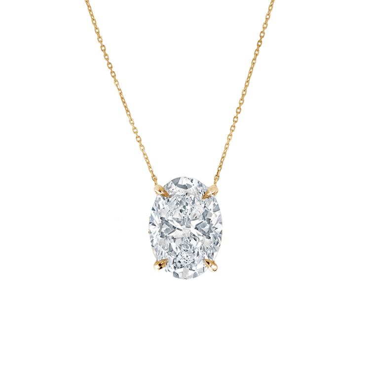 Oval Solitaire Diamond Pendant - Armans Fine Jewellery
