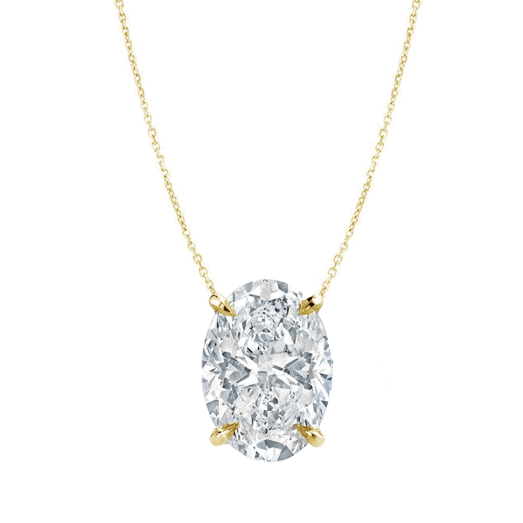 Oval Solitaire Diamond Pendant