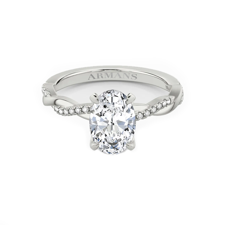 Oval Twist Engagement Ring - Armans Fine Jewellery