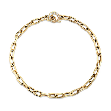 Paper Clip Choker with Diamond Bail - Armans Fine Jewellery