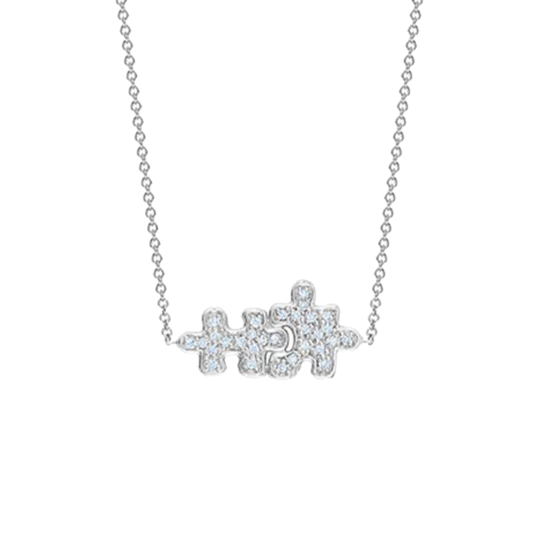 Pavé Diamond Jigsaw Puzzle Necklace - Armans Fine Jewellery