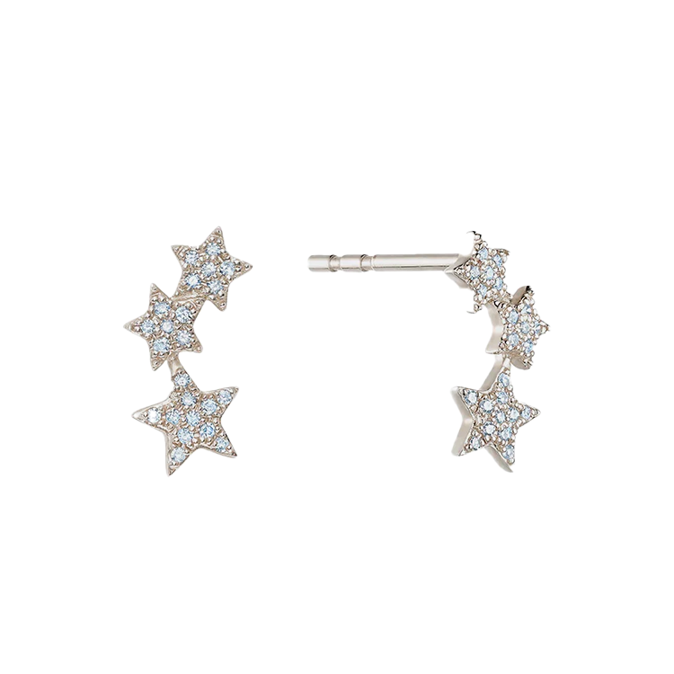 Pavé Three Star Studs - Armans Fine Jewellery