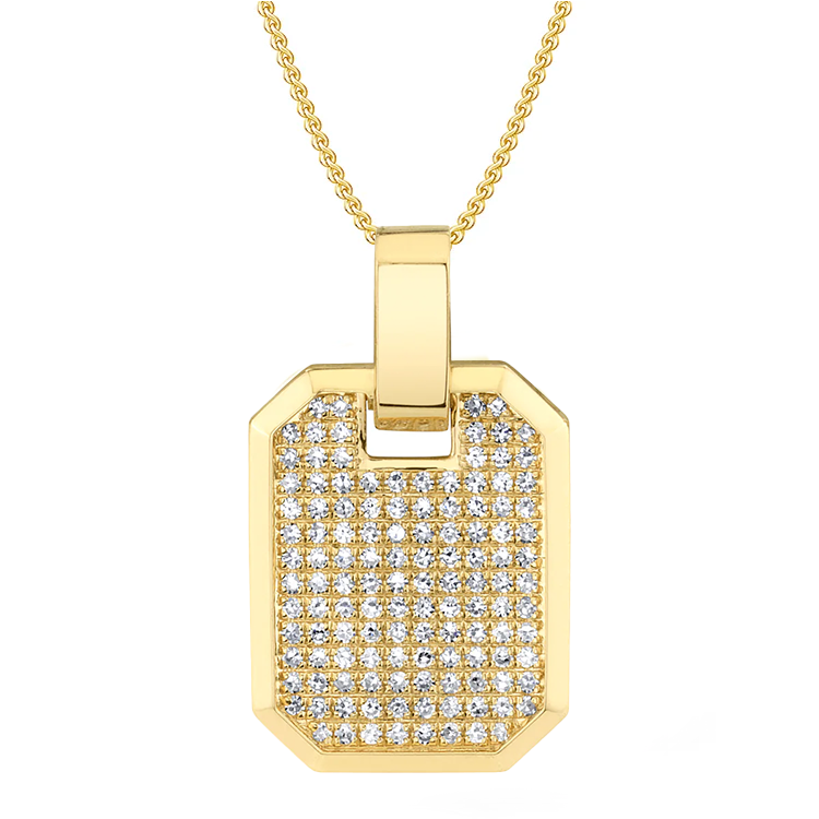 Pavé Diamond Dog Tag Necklace - Armans Fine Jewellery