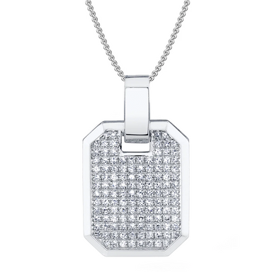 Pavé Diamond Dog Tag Necklace - Armans Fine Jewellery
