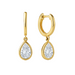 Pear Bezel Drop Huggies - Armans Fine Jewellery