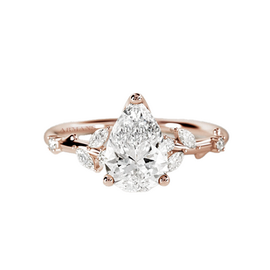 Pear Diamond Leaf Engagement Ring - Armans Fine Jewellery