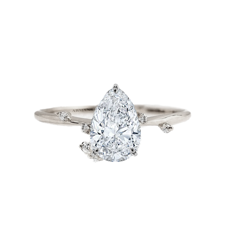 Pear Fire Fly Diamond Engagement Ring - Armans Fine Jewellery