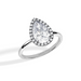 Pear Halo Lab Grown Engagement Ring With Plain Band - Armans Fine Jewellery