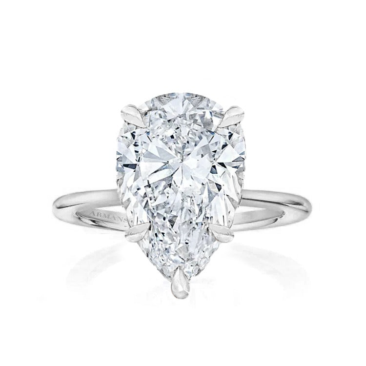 Pear Madison Lab Grown 5 Claw Engagement Ring - Armans Fine Jewellery