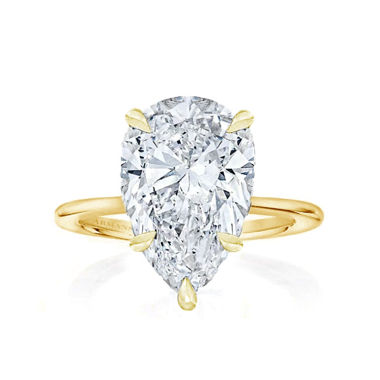 Pear Madison Lab Grown 5 Claw Engagement Ring - Armans Fine Jewellery