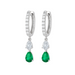 Green Emerald Teardrop Diamond Huggies - Armans Fine Jewellery