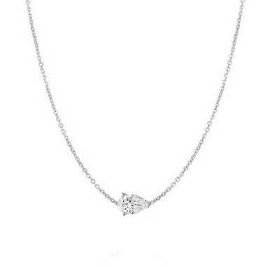 Horizontal Pear Solitaire Diamond Pendant - Armans Fine Jewellery