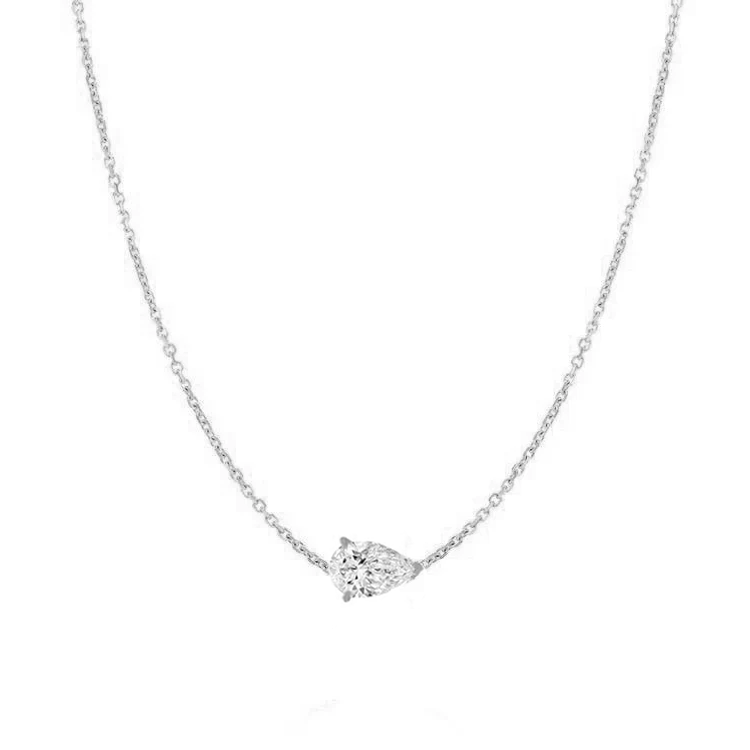 Horizontal Pear Solitaire Diamond Pendant - Armans Fine Jewellery