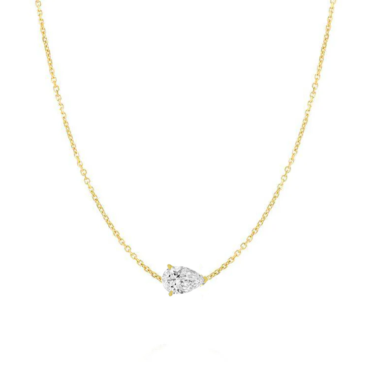 Horizontal Pear Solitaire Diamond Pendant - Armans Fine Jewellery