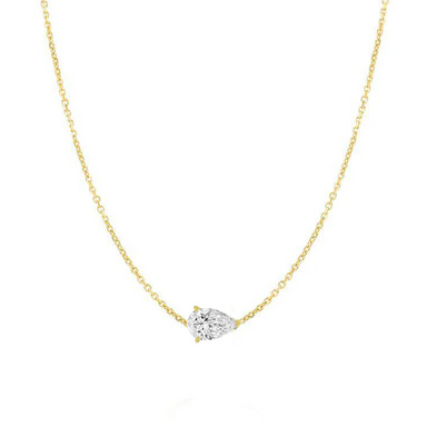 Horizontal Pear Solitaire Lab Grown Diamond Pendant - Armans Fine Jewellery