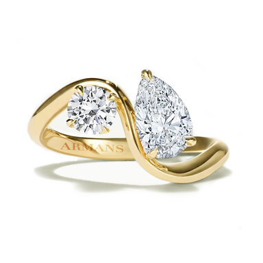 1 1/2CT Forever Us Diamond Two Stone Halo Engagement Ring 14K White Go –  Bliss Diamond
