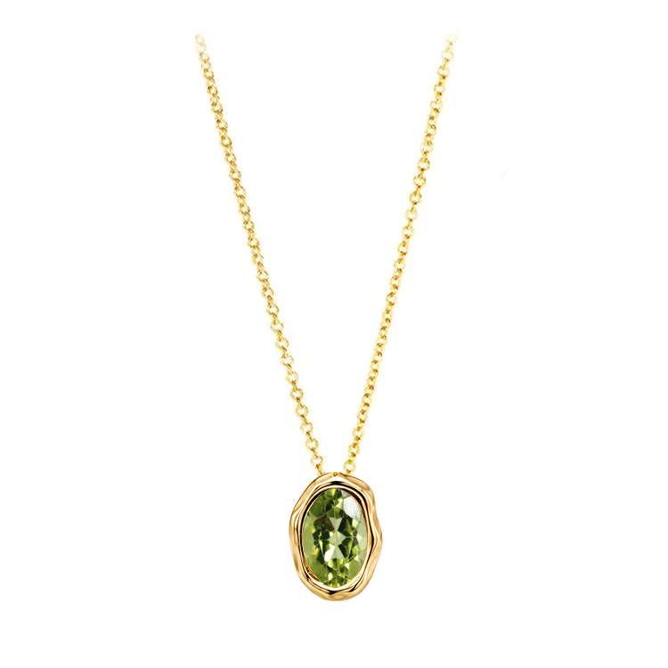Gold Edge Lab Birthstone Necklace