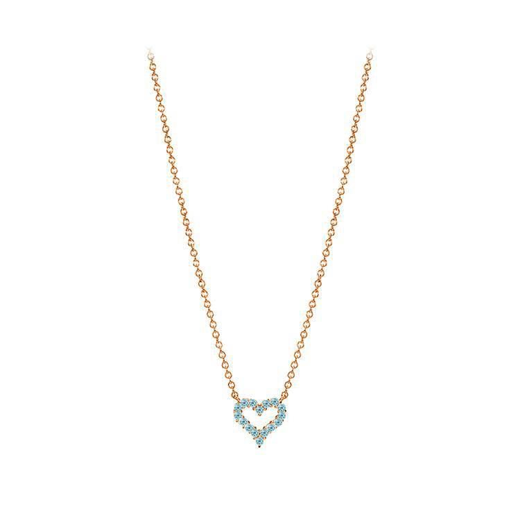 Petite Aquamarine Heart Pendant - Armans Fine Jewellery