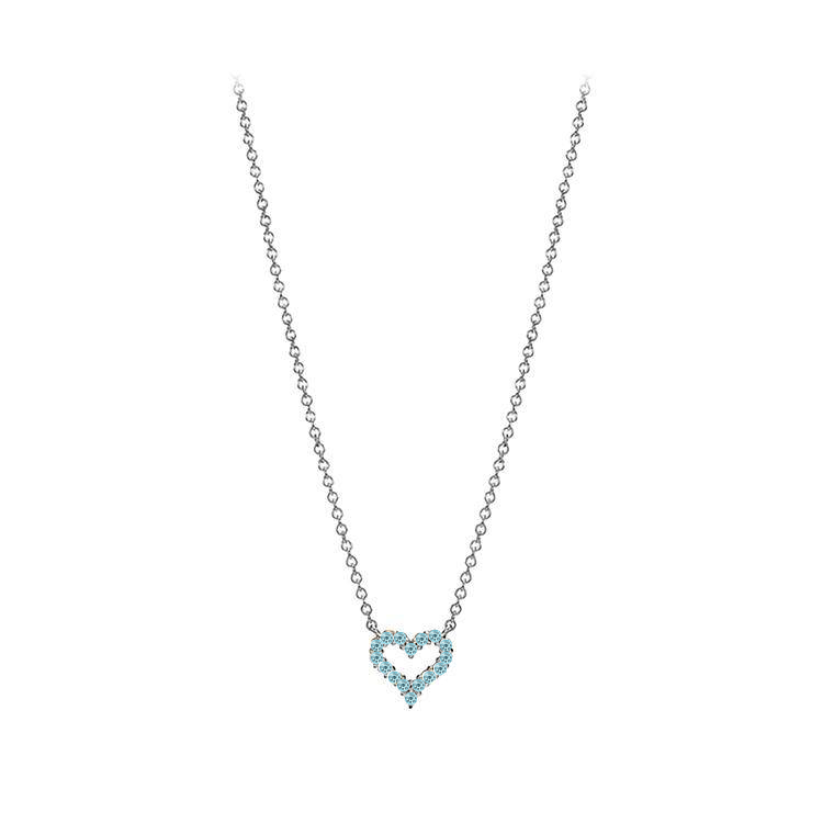 Petite Aquamarine Heart Pendant - Armans Fine Jewellery