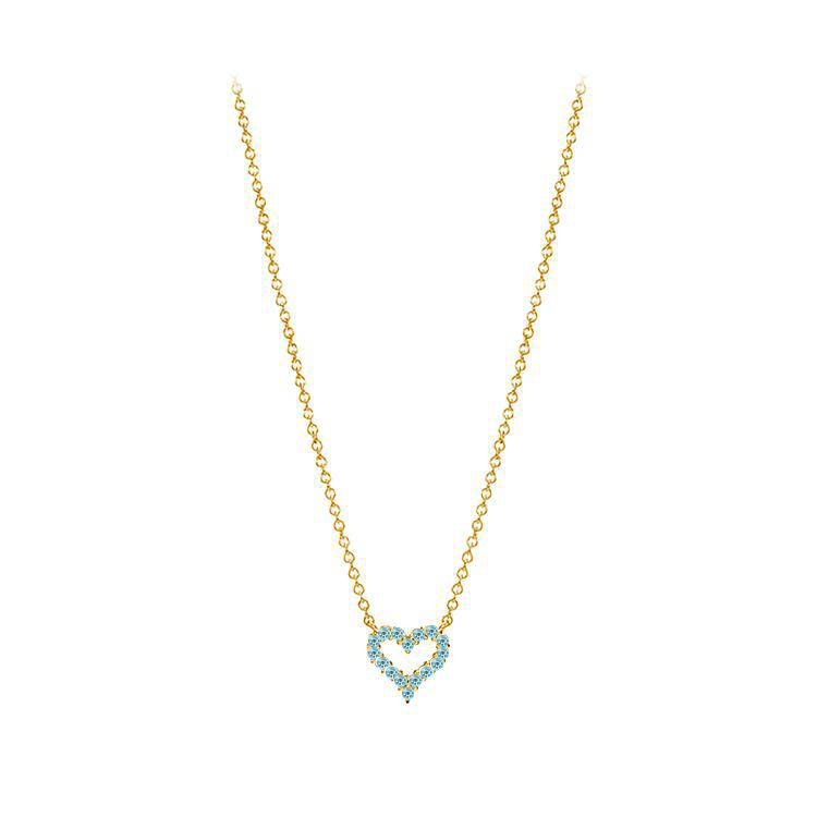 Petite Aquamarine Heart Pendant - Armans Fine Jewellery